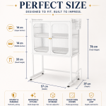 KITCHEN COUNTERTOP MICROWAVE OVEN RACK, MICROWAVE STAND WITH SHELF STORAGE CABINET, MULTIFUNCTIONAL KITCHEN STORAGE, WHITE - Image 2