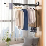 SUCTION WALL MOUNT 2 FOLD CLOTHES DRYING RACK, DURABLE ALUMINIUM SPACE SAVING RACK, INDOOR AND OUTDOOR USE