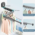 SUCTION WALL MOUNT 3 FOLD CLOTHES DRYING RACK, DURABLE ALUMINIUM SPACE SAVING RACK, INDOOR AND OUTDOOR USE