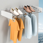 WALL MOUNTED FLEXIBLE CLOTH DRYING RACK, CLOTH DRYING RACK FOR SMALL SPACE