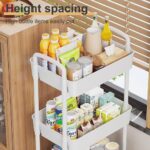 5-Tier Rolling Utility Cart with Handle, Multi-Functional Storage Trolley for Office, Living Room, Kitchen