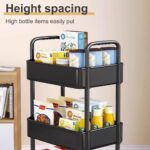 5-Tier Rolling Utility Cart with Handle, Multi-Functional Storage Trolley for Office, Living Room, Kitchen