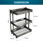 FOLDABLE DISH RACK – WALL MOUNT & COUNTERTOP PLATE RACK FOR KITCHEN