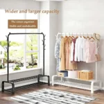 CLOTH HANGING STAND, CLOTH STORAGE RACK WITH 2 SHELF TO STORE SHOES