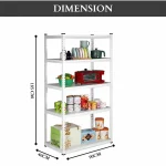 5-Tier White Boltless Garage Steel Shelving Storage Shelves, Heavy-Duty Utility Rack for Warehouse, Pantry, Closet, and Kitchen - 90CM x 40CM x 185CM - Image 2