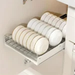 KITCHEN BOWL RACK, PULL OUT CABINET RACK TO ORGANIZER BOWLS, CUPS & MUGS, SLIDE OUT STORAGE RACK