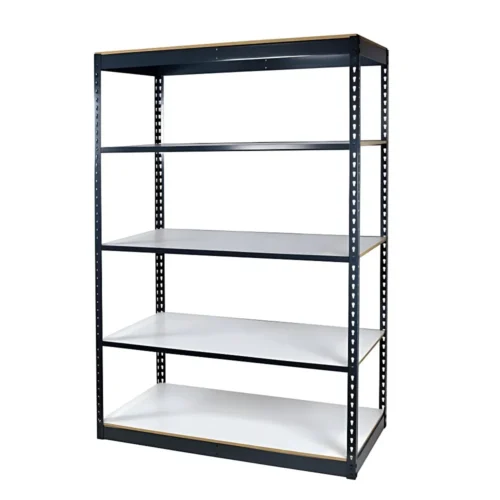 5-Tier Black Boltless Garage Metal Shelving Storage Shelves, Heavy-Duty Utility Rack for Warehouse, Pantry, Closet, and Kitchen