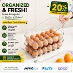 ACRYLIC EGG STORAGE BOX, REFRIGERATOR ORGANIZER, 18 EGG BOX WITH LID, BPA FREE FOOD GRADE