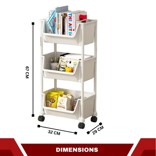 4-Tier Multi-Purpose Utility Rolling Cart with Wheels