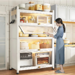 4 door kitchen cabinet, kitchen cabinet in Sri Lanka, white storage cupboard, acrylic kitchen cabinet, carbon steel cabinet, kitchen rack Sri Lanka, modern pantry storage Sri Lanka, space saving kitchen cupboard, kitchen storage rack with doors, racks.lk kitchen cabinet
