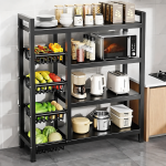 4-TIER METAL KITCHEN RACK, FREE STANDING SHELF FOR HOME AND KITCHEN – 90 CM x 32CM x 125CM