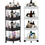 4-Tier Corner Storage Rack with Rotatable Wheels