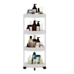 4-Tier Corner Storage Rack with Rotatable Wheels