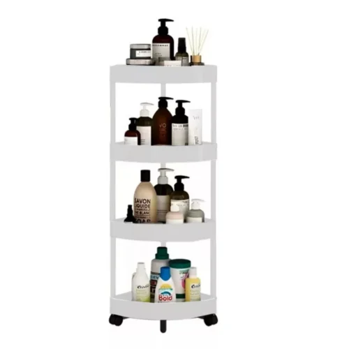 4-Tier Corner Storage Rack with Rotatable Wheels