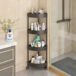 4-Tier Corner Storage Rack with Rotatable Wheels