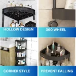 4-Tier Corner Storage Rack with Rotatable Wheels