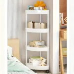 4-Tier Corner Storage Rack with Rotatable Wheels