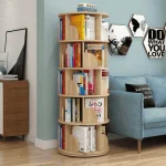 5-Tier Rotating Bookshelf, 360 Display Floor Standing Bookcase for Children & Adults, Book Rack