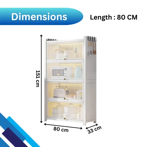 White Colour Rack Shop Now 4-Door White Storage Rack | racks.lk