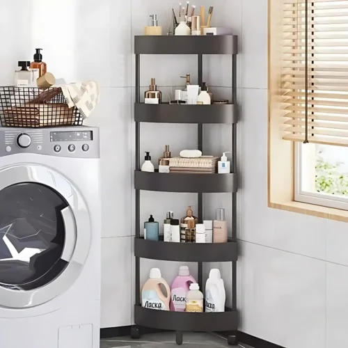 5-Tier Corner Storage Rack with Rotatable Wheels