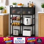 4-TIER HEAVY-DUTY CARBON STEEL STORAGE RACK WITH ROTATABLE WHEELS FOR VERSATILE ORGANIZATION – L115 CM x D32CM x H125CM