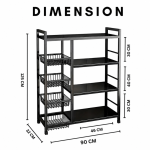 4-TIER METAL KITCHEN RACK, FREE STANDING SHELF FOR HOME AND KITCHEN – 90 CM x 32CM x 125CM - Image 2