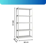 HEAVY-DUTY ADJUSTABLE WHITE SLOTTED ANGLE STEEL STORAGE RACK FOR HOME AND WORKSPACES