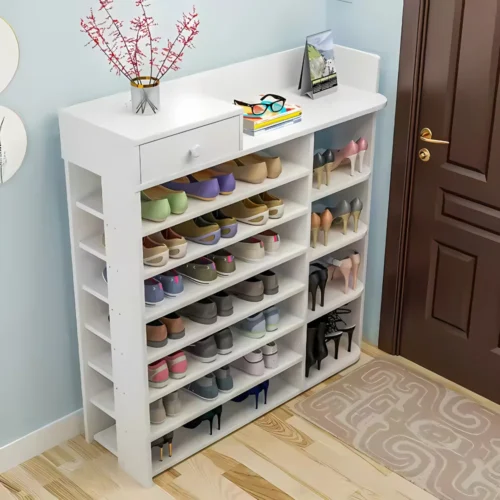 8-tier shoe rack, free-standing shoe storage, wooden shoe shelf, shoe organizer, shoe storage rack, living room shoe rack, dormitory shoe organizer, wooden shoe rack, entrance shoe storage, multi-tier shoe rack, shoe rack for entrance, living room storage, shoe display rack, space-saving shoe shelf, wooden shoe storage.