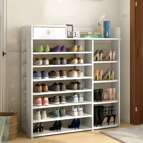 8-tier shoe rack, free-standing shoe storage, wooden shoe shelf, shoe organizer, shoe storage rack, living room shoe rack, dormitory shoe organizer, wooden shoe rack, entrance shoe storage, multi-tier shoe rack, shoe rack for entrance, living room storage, shoe display rack, space-saving shoe shelf, wooden shoe storage.