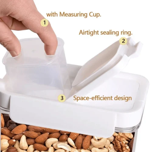 airtight food container, food storage container, 1100ml container, 1800ml container, 2300ml container, premium ABS plastic container, heavy-duty food container, dual opener container, food-grade storage, durable kitchen container, multi-size food container, airtight plastic container, leak-proof food storage.