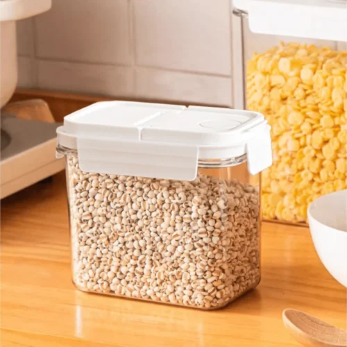 airtight food container, food storage container, 1100ml container, 1800ml container, 2300ml container, premium ABS plastic container, heavy-duty food container, dual opener container, food-grade storage, durable kitchen container, multi-size food container, airtight plastic container, leak-proof food storage.