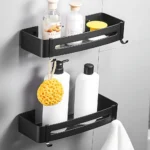 Shower caddy, bathroom shelf, bathroom rack, aluminum rack, corner bathroom rack, wall-mounted rack, spice rack, aluminum bathroom shelf, rust-resistant rack, bathroom storage organizer, space-saving rack, modern bathroom rack, shower organizer, aluminum wall rack, kitchen spice organizer.