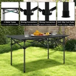 foldable table, outdoor camping table, folding camping table with carrying bag, BBQ table, portable restaurant table, garden folding table, aluminum alloy frame table, outdoor BBQ table, camping tables, portable outdoor table, foldable garden table, outdoor party table, lightweight folding table, foldable tables for camping, folding BBQ table