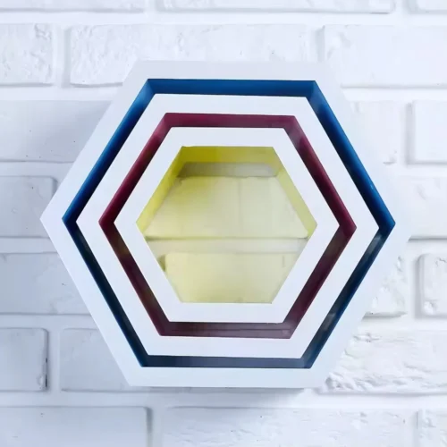 floating shelf, wall-mounted shelf, office storage shelves, display racks, wall decor shelves, hexagonal wooden shelves, 3-piece wall shelf set, hexagon-shaped wall decor, modern wall-mounted shelves, home decor shelves, storage racks for office, decorative wall-mounted shelves, wall storage for living room, display shelves for office, racks.lk wall decor, best floating shelves in Sri Lanka.