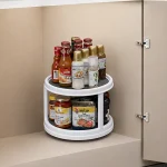 LAZY SUSAN, ROTATABLE STORAGE RACK, TURNABLE KITCHEN SPICES ORGANIZER, 360° ROTATING SEASONING STORAGE RACK - DOUBLE LAYER (RACK ONLY) - Image 7