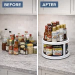 LAZY SUSAN, ROTATABLE STORAGE RACK, TURNABLE KITCHEN SPICES ORGANIZER, 360° ROTATING SEASONING STORAGE RACK - DOUBLE LAYER (RACK ONLY) - Image 5