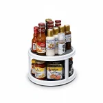 LAZY SUSAN, ROTATABLE STORAGE RACK, TURNABLE KITCHEN SPICES ORGANIZER, 360° ROTATING SEASONING STORAGE RACK - DOUBLE LAYER (RACK ONLY) - Image 2