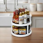 LAZY SUSAN, ROTATABLE STORAGE RACK, TURNABLE KITCHEN SPICES ORGANIZER, 360° ROTATING SEASONING STORAGE RACK - DOUBLE LAYER (RACK ONLY) - Image 3