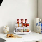 LAZY SUSAN, ROTATABLE STORAGE RACK, TURNABLE KITCHEN SPICES ORGANIZER, 360° ROTATING SEASONING STORAGE RACK-SINGLE LAYER (RACK ONLY)