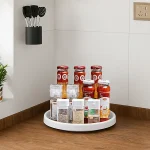 LAZY SUSAN, ROTATABLE STORAGE RACK, TURNABLE KITCHEN SPICES ORGANIZER, 360° ROTATING SEASONING STORAGE RACK-SINGLE LAYER (RACK ONLY) - Image 3