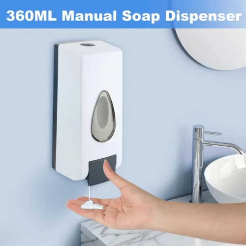 soap liquid dispenser, manual foam soap dispenser, wall-mounted soap dispenser, 600ML soap dispenser, handwashing soap dispenser, waterproof soap dispenser, commercial soap dispenser, household soap dispenser, plastic liquid soap dispenser, hotel soap dispenser, restaurant soap dispenser, black and white soap dispenser, heavy-duty soap dispenser, bathroom soap dispenser, durable soap dispenser.