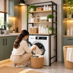 STORAGE RACK ABOVE WASHING MACHINE, LAUNDRY ROOM RACKS, SPACE-SAVING BATHROOM STORAGE, METAL RACKS, DETERGENT ORGANIZER - Image 4