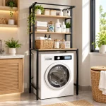 STORAGE RACK ABOVE WASHING MACHINE, LAUNDRY ROOM RACKS, SPACE-SAVING BATHROOM STORAGE, METAL RACKS, DETERGENT ORGANIZER