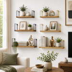 RUSTIC 3-LAYER PLANK FOR HANGING & DISPLAYING STORAGE SHELF FOR BEDROOM, BATHROOM, LIVING ROOM, KITCHEN