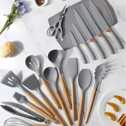 19pcs kitchen utensil set, non-stick spatula set, heat-resistant cooking utensils, wooden handle kitchen tools, silicone cooking utensils, kitchen utensil set Sri Lanka, buy cooking utensils online, non-stick cookware utensils, kitchen tools with storage holder, best cooking utensils Sri Lanka, racks.lk kitchen accessories, premium cooking tools, stylish kitchen utensil set, durable cooking utensils, affordable kitchen tools Sri Lanka, islandwide delivery kitchen accessories