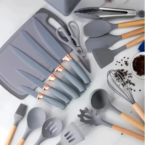 19pcs kitchen utensil set, non-stick spatula set, heat-resistant cooking utensils, wooden handle kitchen tools, silicone cooking utensils, kitchen utensil set Sri Lanka, buy cooking utensils online, non-stick cookware utensils, kitchen tools with storage holder, best cooking utensils Sri Lanka, racks.lk kitchen accessories, premium cooking tools, stylish kitchen utensil set, durable cooking utensils, affordable kitchen tools Sri Lanka, islandwide delivery kitchen accessories