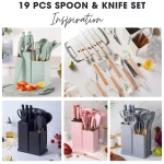 19PCS KITCHEN COOKING UTENSILS SET – NON-STICK SPATULA & HEAT-RESISTANT COOKWARE WITH WOODEN SILICONE HANDLE & STORAGE HOLDER