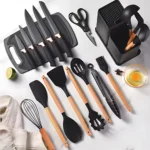 19pcs kitchen utensil set, non-stick spatula set, heat-resistant cooking utensils, wooden handle kitchen tools, silicone cooking utensils, kitchen utensil set Sri Lanka, buy cooking utensils online, non-stick cookware utensils, kitchen tools with storage holder, best cooking utensils Sri Lanka, racks.lk kitchen accessories, premium cooking tools, stylish kitchen utensil set, durable cooking utensils, affordable kitchen tools Sri Lanka, islandwide delivery kitchen accessories