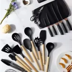 19pcs kitchen utensil set, non-stick spatula set, heat-resistant cooking utensils, wooden handle kitchen tools, silicone cooking utensils, kitchen utensil set Sri Lanka, buy cooking utensils online, non-stick cookware utensils, kitchen tools with storage holder, best cooking utensils Sri Lanka, racks.lk kitchen accessories, premium cooking tools, stylish kitchen utensil set, durable cooking utensils, affordable kitchen tools Sri Lanka, islandwide delivery kitchen accessories