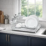 2-TIER DISH RACK | WHITE METAL PLATE & CUP DRYING RACK – DURABLE & SPACE-SAVING - Image 8